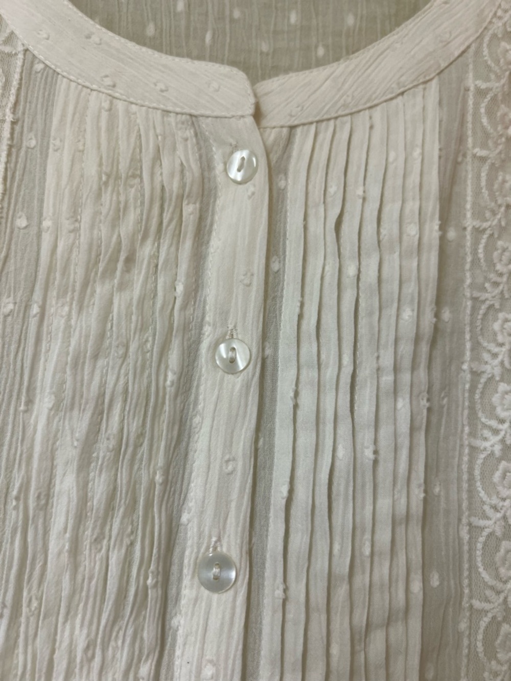 IRO Cream Lace-Trim Button Front Tunic - Picture 7 of 14